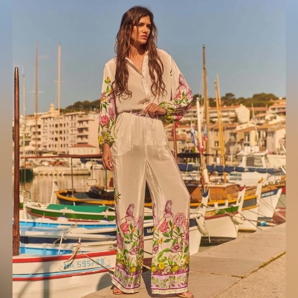 TAJ by Sabrina Crippa Pants - Taj by Sabrina Crippa NOAH PANT and SHIRT SET - SECRET GARDEN size XS NWT